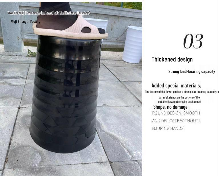 Extra großer weißer gerippter Harz-Blumentopf mit Untersetzer für Geldbaum.