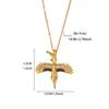Designed Green Stone Eagle Stainless Steel Necklaces for Women 18K Gold-plated Necklace New Wedding Jewelry Vacation Accessories