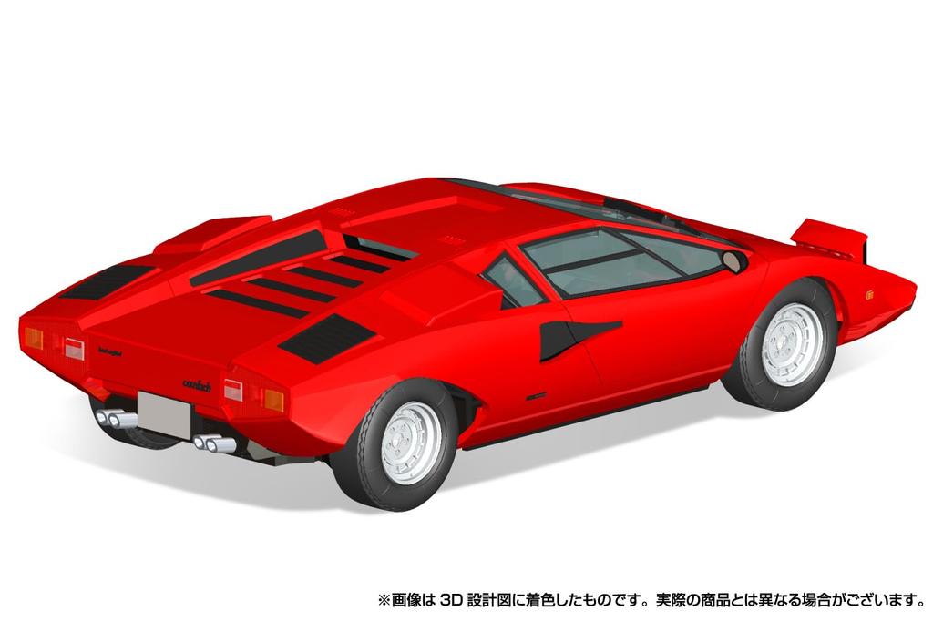 Aoshima Bunka Kyozai Die Snap-Kit-Serie Lamborghini Countach LP400 Roter Kunststoffmodellbausatz (AOSHIMA) 1/32 Vorgefärbt 20-A