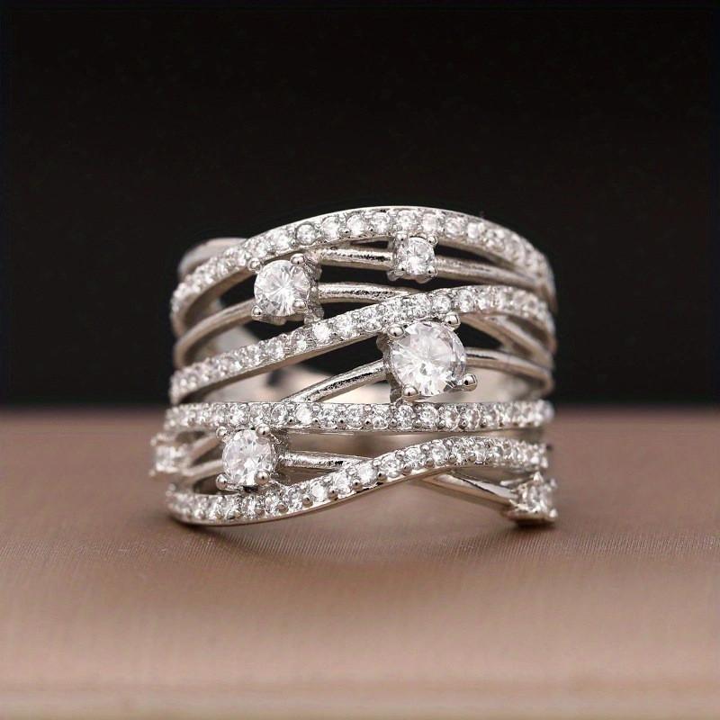CopperGorgeous Wide Ring Female Luxury Fashion Party Jewelry Brilliant Cubic Zirconia Finger Accessories Gift