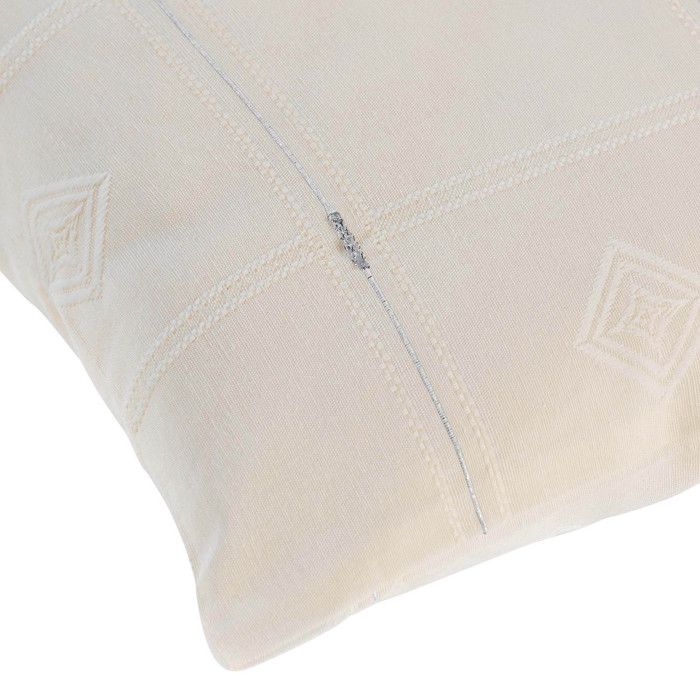 Coussin - DOUCEUR D'INTERIEUR - 40 x 40 cm - Naturel/argent - Jacquard - Design contemporain