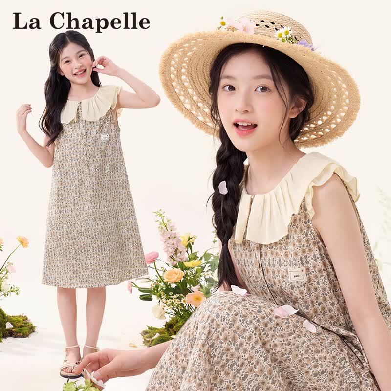 La Chapelle Girls  Sweet Floral Ruffle A-Line Dress 120