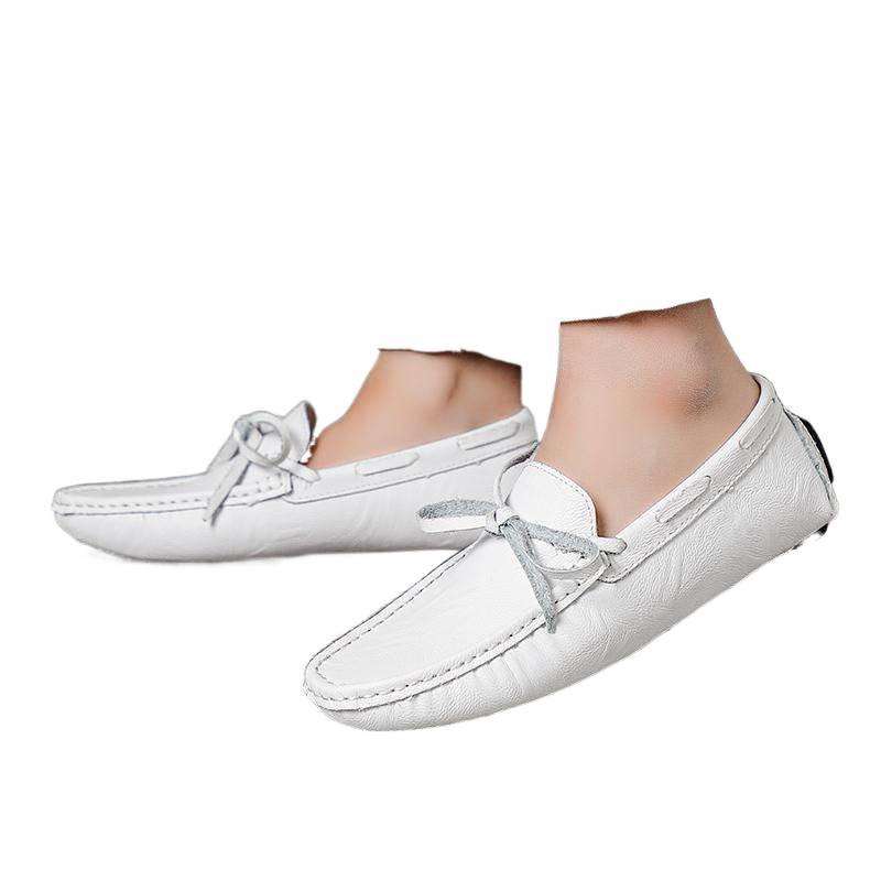 shoes2026 two-layer cowhide Doudou shoes 38-47 trend versatile advanced sense one pedal