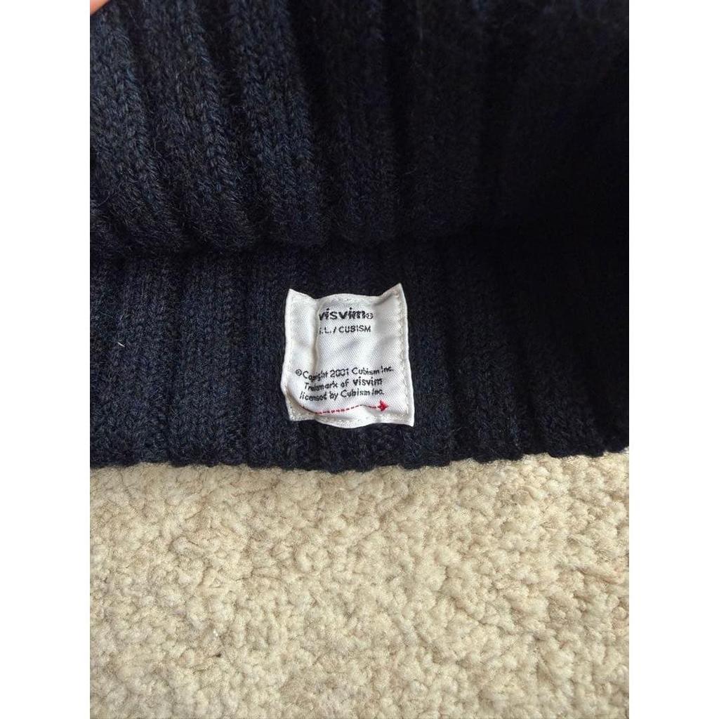 Used visvim beanie cap knit hat navy