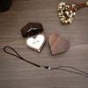 For Lover Engagement Storage Box Heart Shape Jewelry Packaging Jewelry Display Wooden Ring Box
