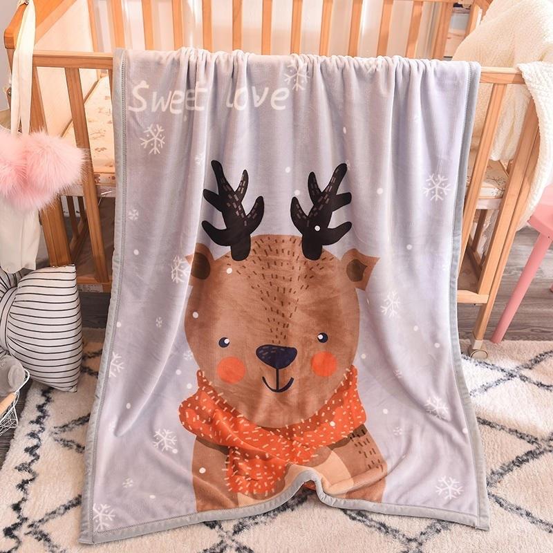Factory direct sales wholesale foreign trade single-layer cartoon flannel children's blanket gifts coral fleece blanket afternoon leisure blanket