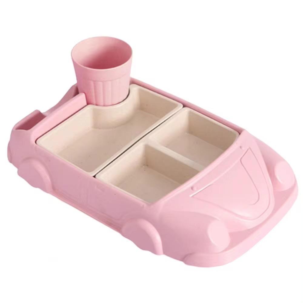 Bamboo Fiber Children's Lunch Plate Compartment Feeding  Food Tray  Kindergarten