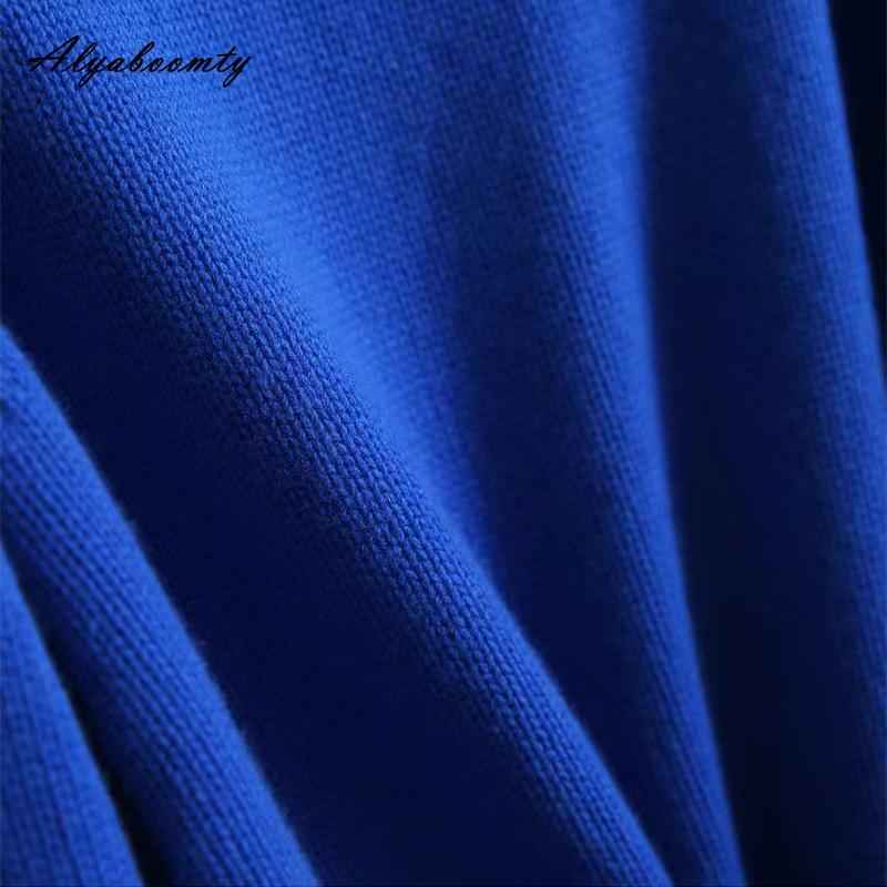 Korean Fashion Herbst Winter Frauen Casual Lose Pullover Halb Hohen Kragen Blau Beige Grün Gestrickte Pullover