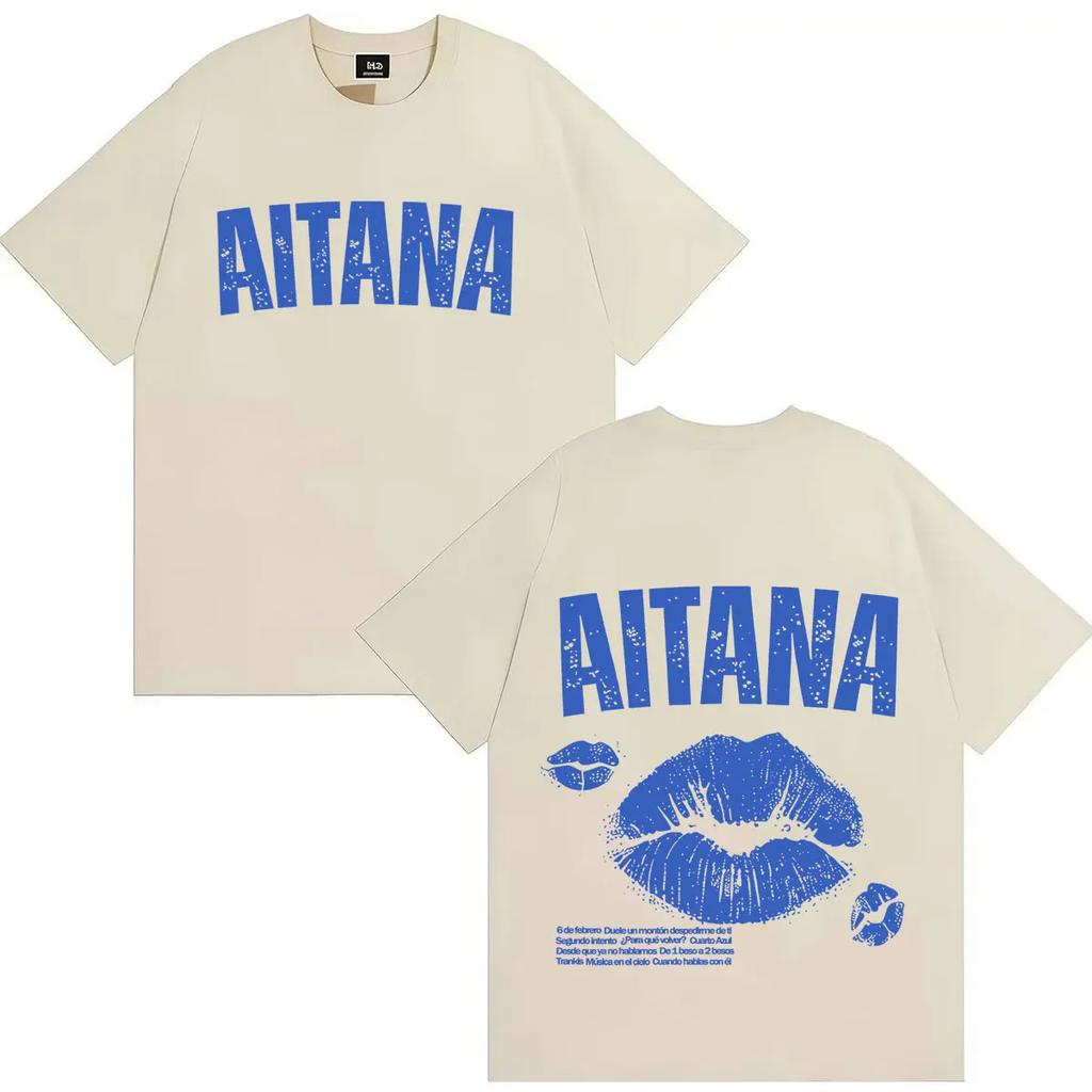 Rapper Aitana 2026 Doppelseitiger Print Grafik T-Shirts Herren Damen Lässig Sommer Harajuku Übergroßes Kurzarm-T-Shirt Unisex