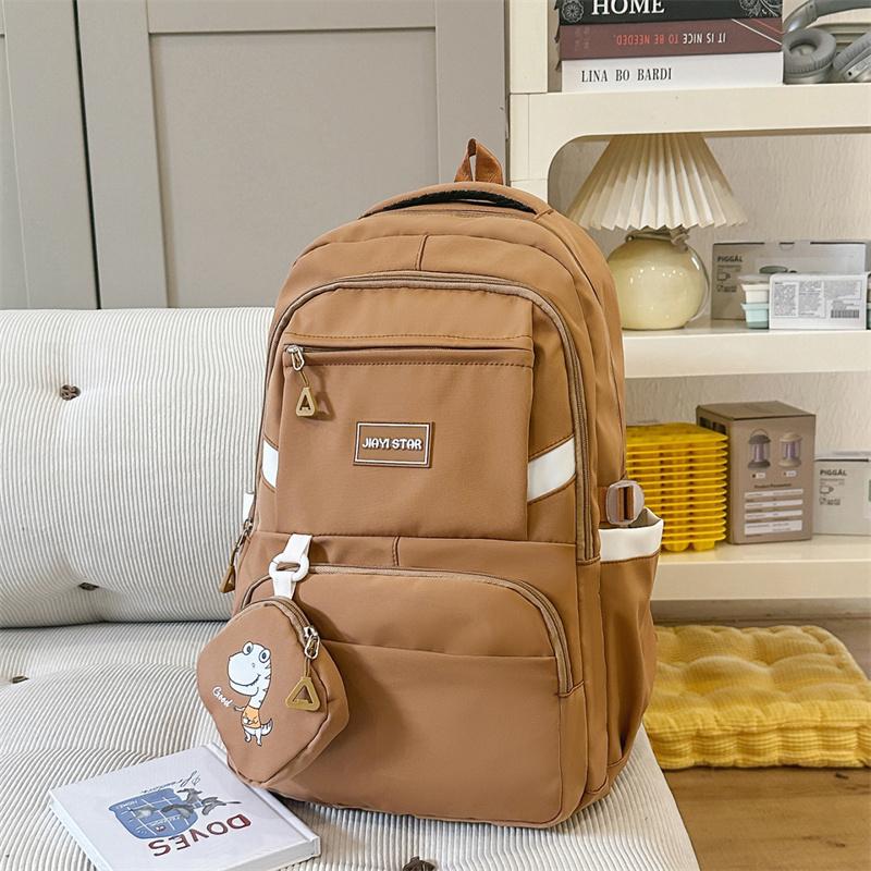 Cartoon Print Student Schoolbag Large Capacity Women's Lightweight Backpack with Coin Purse