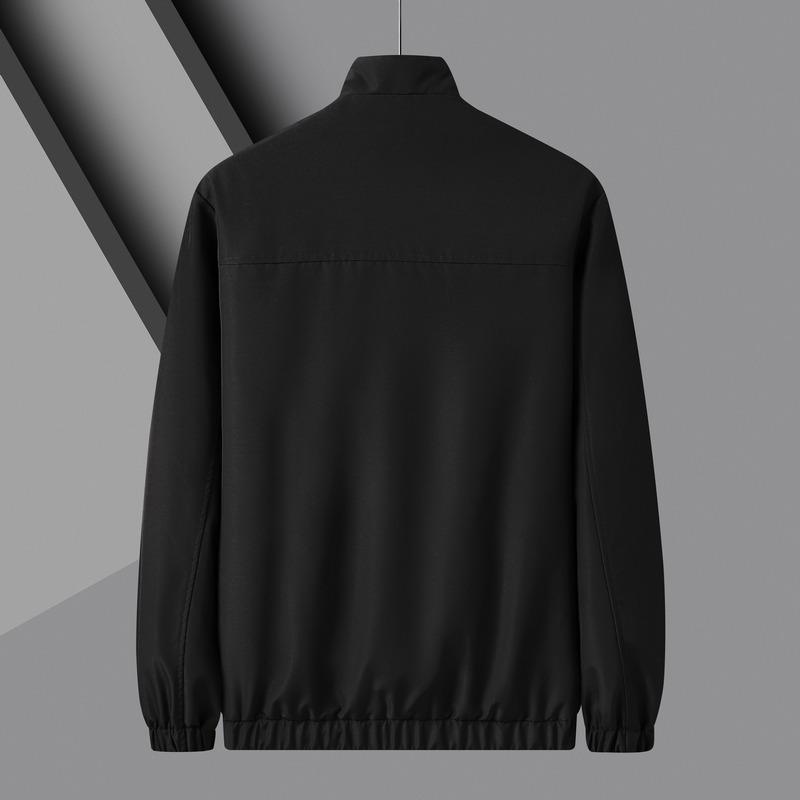 Spring Fashion Solid Color Casual Trend Stand-up Collar Jacket Printed Popular Windbreaker Coats Overcoat Men