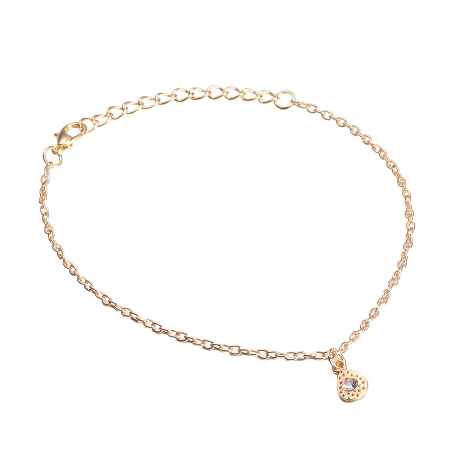 

Fashionable Single-layer Water Droplet Studded Diamond Anklet One Size