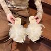 Fashion going out flat-bottomed fairy thick-heeled cool slippers 2025 super fairy niche design feeling flower word cool slippers woman