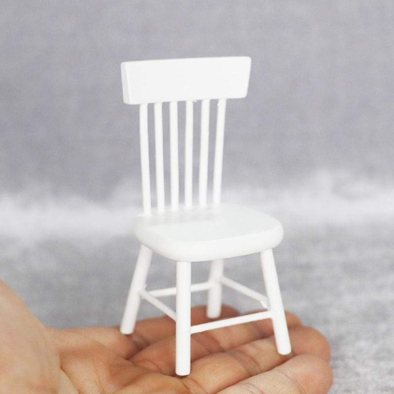 1/12 Dollhouse Kitchen Room Furniture Dining Table/Chair for Doll House Miniature Layout Kids for Play House Toy Micro L