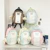 Schoolbag High-value schoolbag Female college student Korean version Fashion contrasting color Junior high school backpack Large capacity High school 
