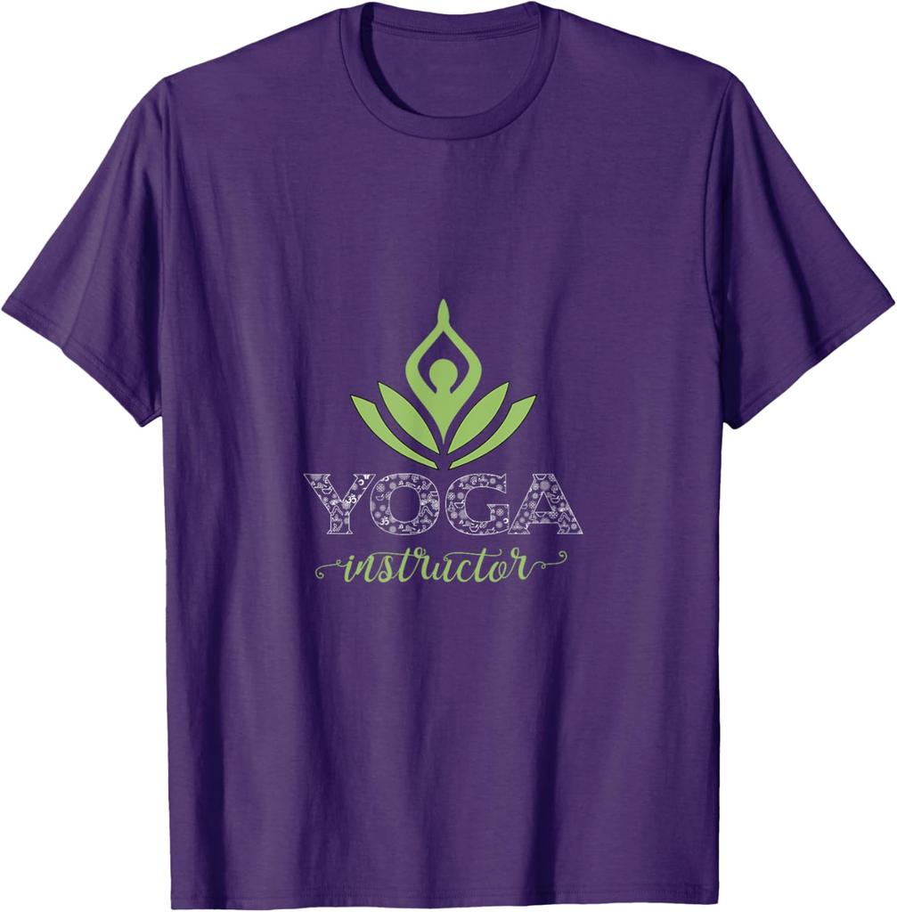 Yoga Instructor Graphic Tee Breathable Cotton TShirt Namaste Meditation Casual Wear