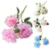 Real Touch Fake Orchids Flowers Faux Silk Artificial Phalaenopsis Flower with 5 Heads Blooms for Home Indoor Decor Office Tabletop