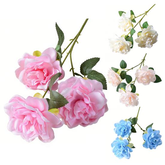 Real Touch Fake Orchids Flowers Faux Silk Artificial Phalaenopsis Flower with 5 Heads Blooms for Home Indoor Decor Office Tabletop