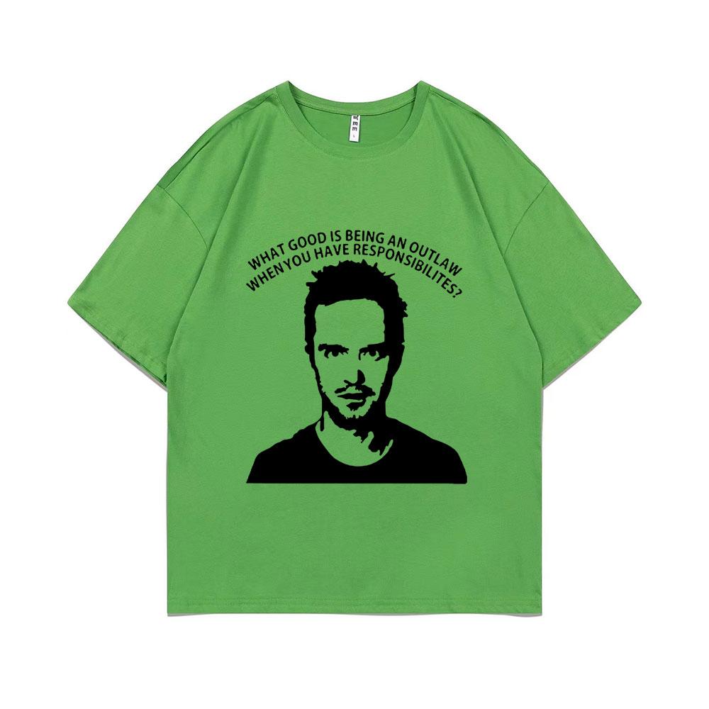 

Футболка с принтом Джесси Пинкмана из сериала «Во все тяжкие» Что толку быть преступником, когда у тебя есть обязанности Футболки Мужские Футболки 2XL