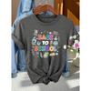 Back-to-School Season Fashionable and elegant style BACK TO SCHOOL Colorful letter pattern printed round neck short sleeve shirt T Women's