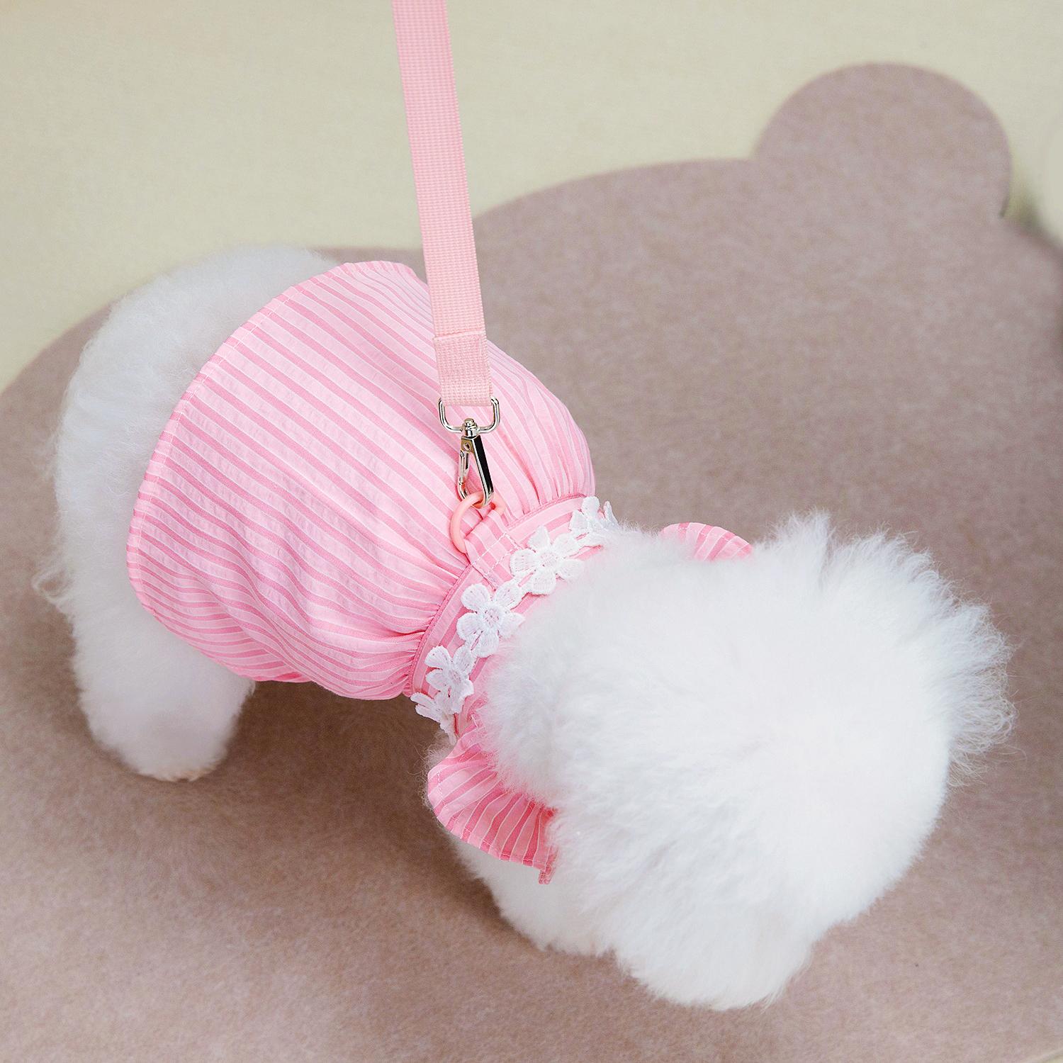 

Летнее платье принцессы в полоску для собак, маленьких щенков, животных, кошек, юбка для свадебной вечеринки, одежда для чихуахуа-йорков XXL розовый