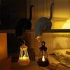Gancio Scaffale Gatto Con Lanterna Statuetta Statua Ornamento Decorazione per Casa Camera da Letto Scrivania Luce Notturna