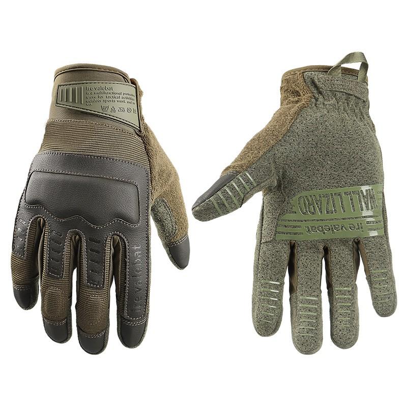 Mens Full Finger Tactical Gloves Cycling Fitness Outdoor Sports Breathable Knit Fabric Anti-Slip Touchscreen Compatible