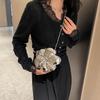Luxury Acrylic Evening Case Bag for Women Fashionable Flower Shaped Elegant Handbags Beads Chain Shoulder Cross body Party Prom