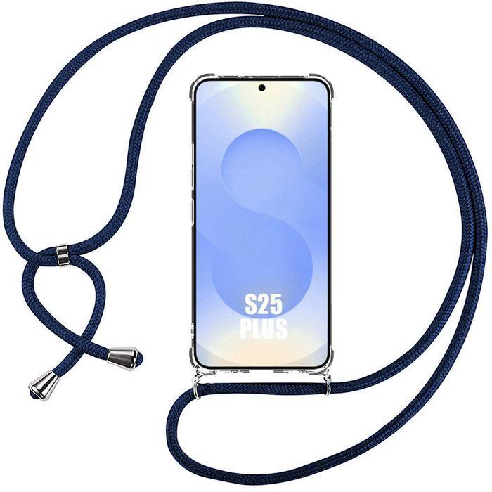 Coque pour Samsung Galaxy S25 Plus (Galaxy S25+) Protection avec Cordon Bleu Marine - BOOLING®