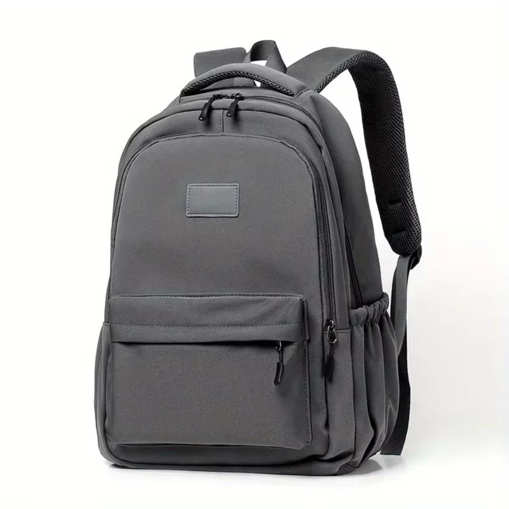Solid Color Large Capacity Backpack zipper College Backpack Laptop School Bag  Men Women