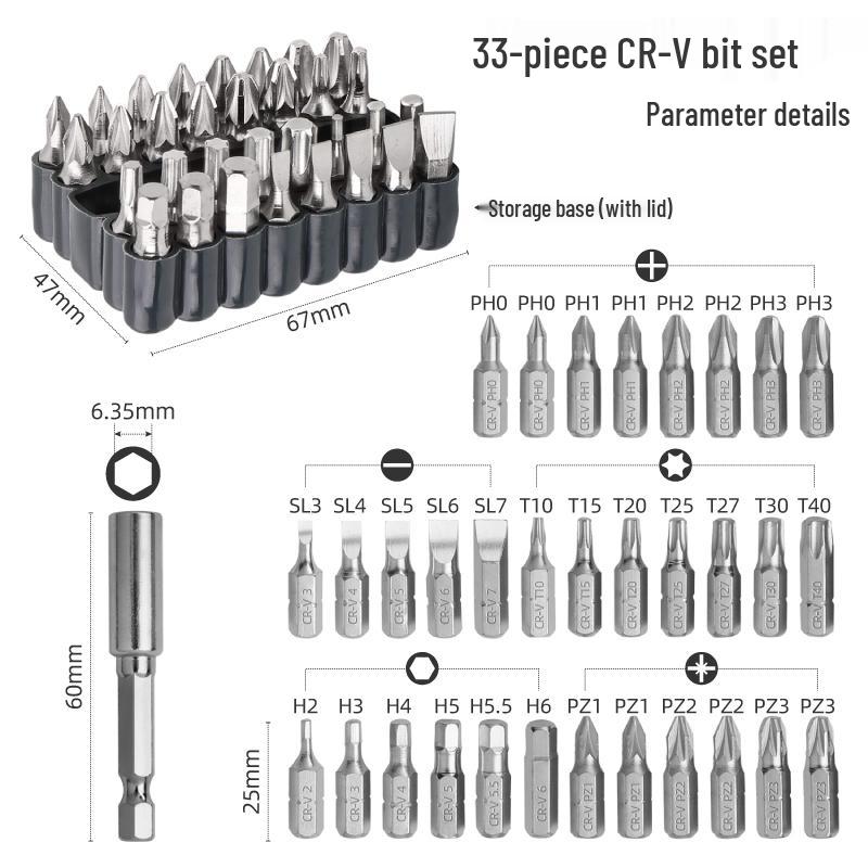 Multi-Function Screwdriver Set: Phillips, Slotted & Torx T30 with Handle