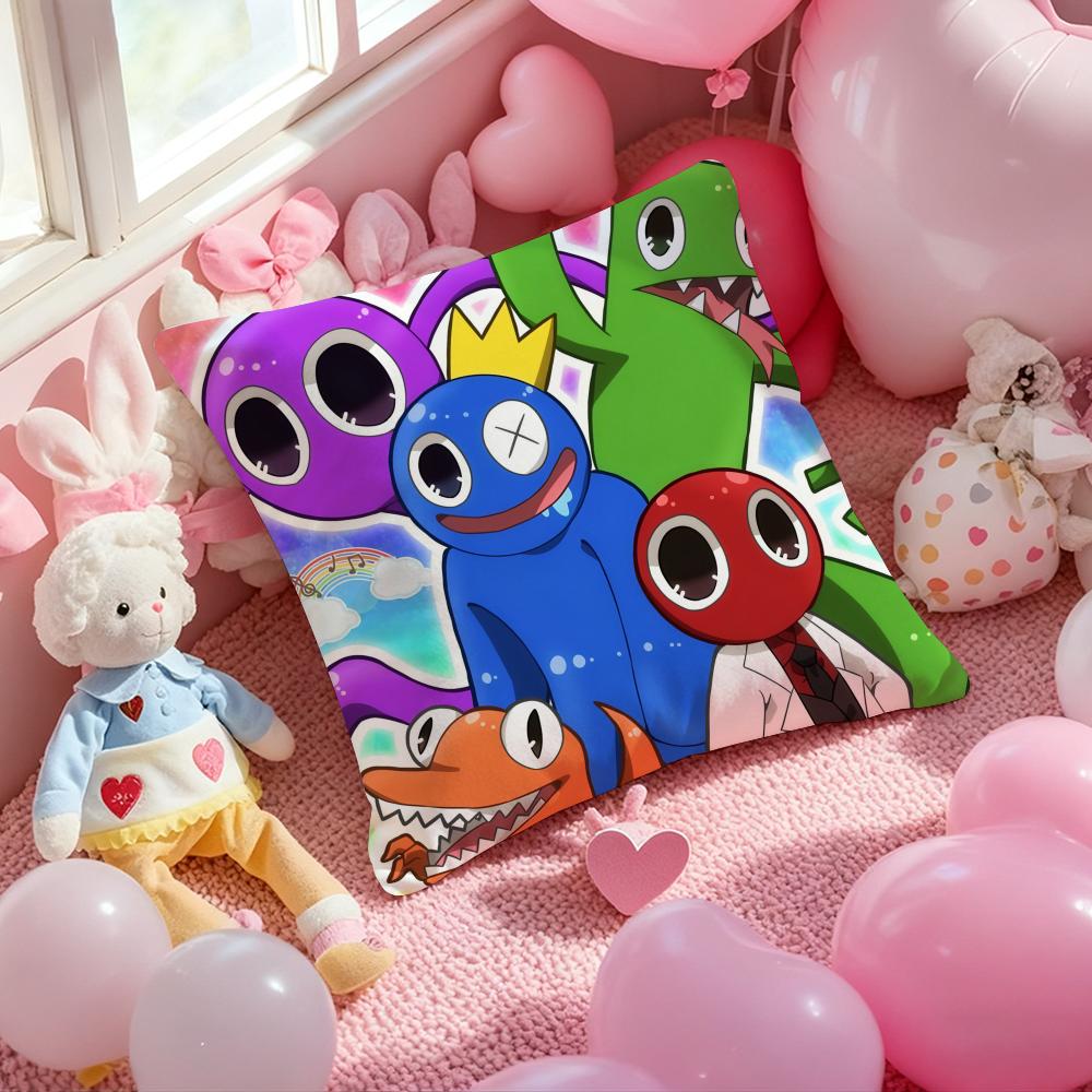 Gra R-Rainbow Friends Poszewka na poduszkę Wzór Drukowana poszewka na poduszkę do salonu Pokrowiec na poduszkę na sofę i Dekoracja sypialni