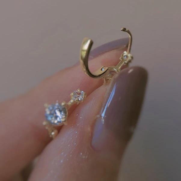 Real 925 Silver Zircon Round Hoop Earrings for Women Classic Geometric Fine Jewelry Minimalist Accessories
