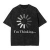 Thinking Loading Wheel Icon T Shirt Hip Hop Washed Cotton Oversize T-Shirt  Vintage  Wo Tops Streetwear Summer Tops Tees
