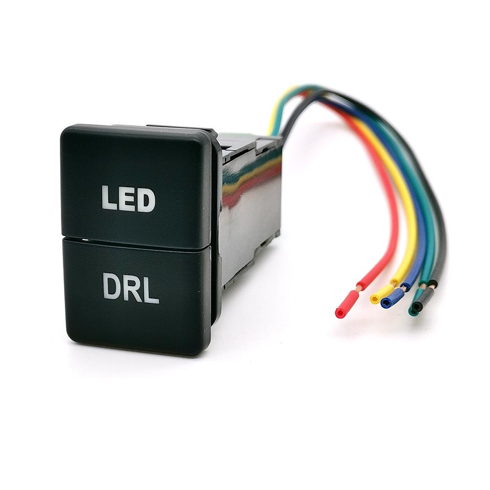Toyota Corolla Dual-Switch LED Fog Light Buttons: Green for On, Red for Off