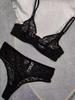 Sexy jacquard lace underwear French ultra-thin perspective large chest small underwear anti-sagging large size bra cover