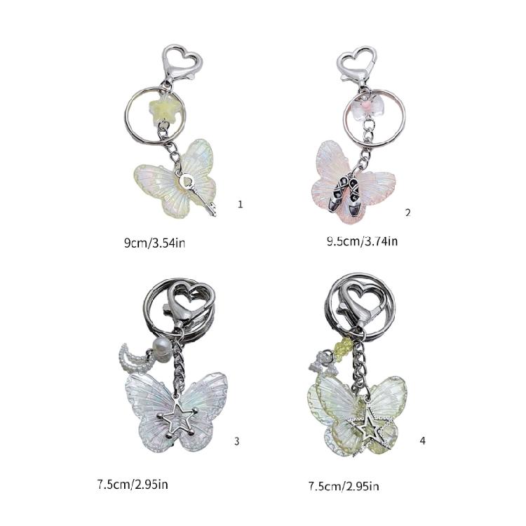 Butterfly Star Keychain Dance Shoes Phone Lanyard Cute Star Charm Phone Strap