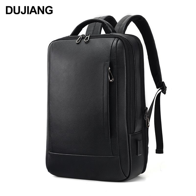 Men's Luxury Cowhide Business Laptop Backpack, 15.6", for Work and Travel