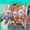 Cute Fish Holding Sea Otter Plush Keychain With Pearl Chain For Backpack Decoration And Gift