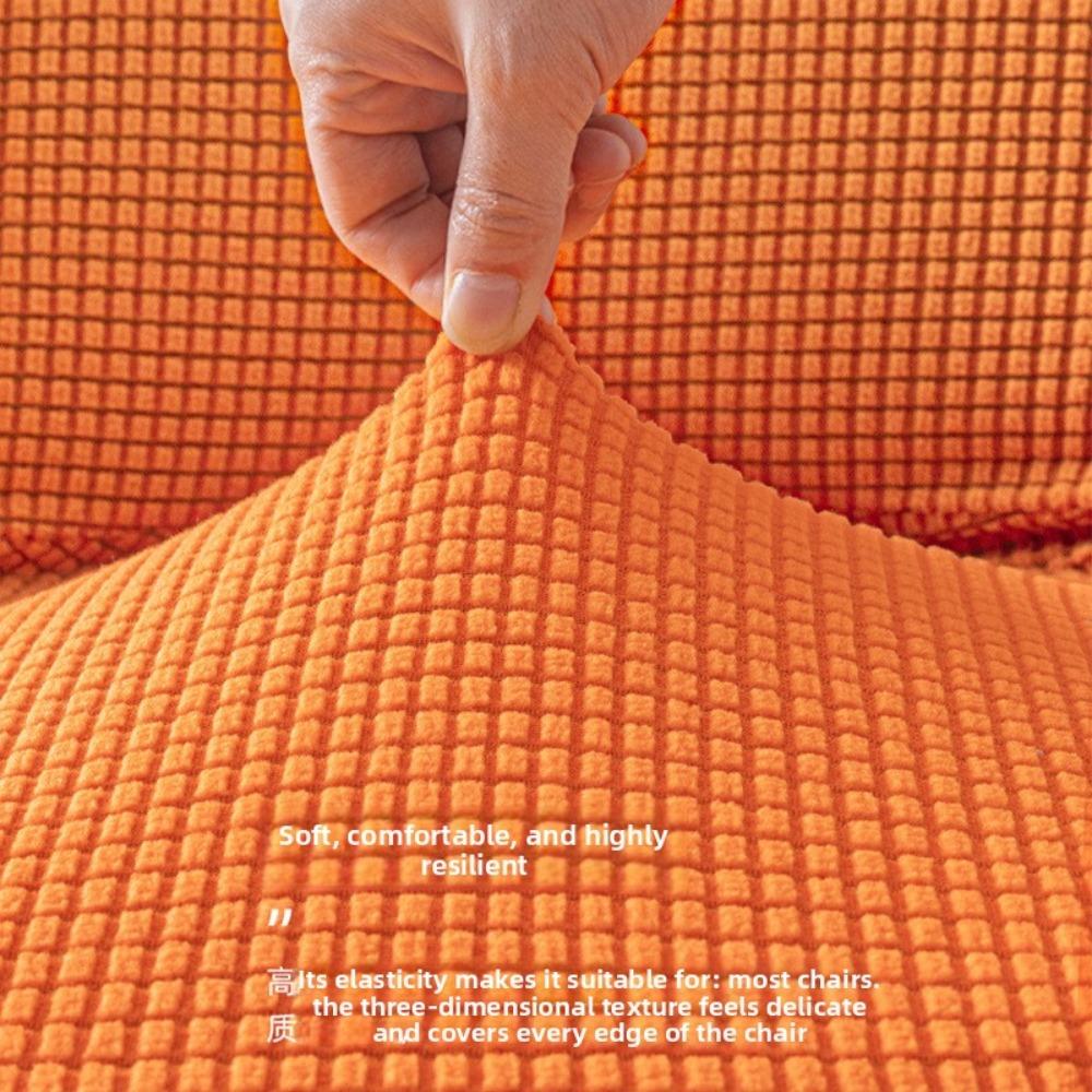 Stretchable Chair Covers Set Universal for All Seasons with Backrest Solid Color Dining Table Seat Cushions