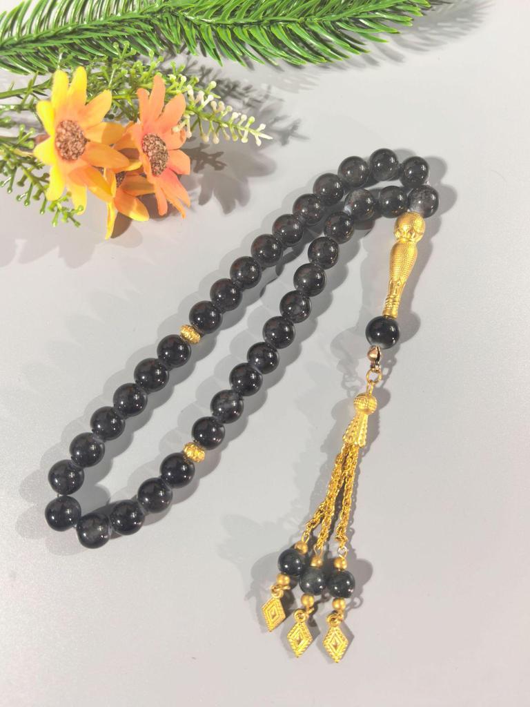 Złoty Chwost Hanadama Wielostylowy Szklany Różaniec Muzułmańskie Koraliki Modlitewne Tasbih