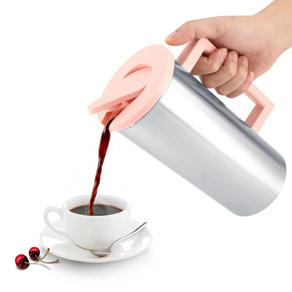 Rustless Steel Kettle Double Wall Insulation Layer Beverage Pot Restaurant Service