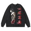 Heavyweight 360g Washed Vintage Baki Hanma Anime Graphic Hoodie-Free Cotton Sweatshirt Men
