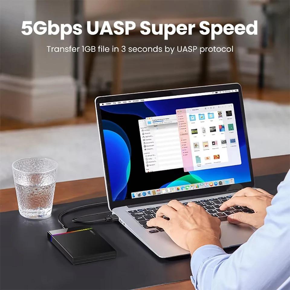 2,5palcový Beznástrojový RGB Mobilní Box na Pevný Disk USB 3.2 5Gbps Notebook Pevný Disk SSD HDD Kryt Typ C 3.1