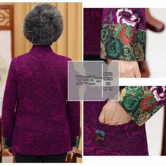 Spring and Autumn Jacket Set for Mature Women (Ages 60-80) – Grandma Style