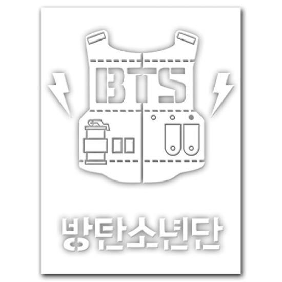 Cutting sticker L white 052W "BTS"
