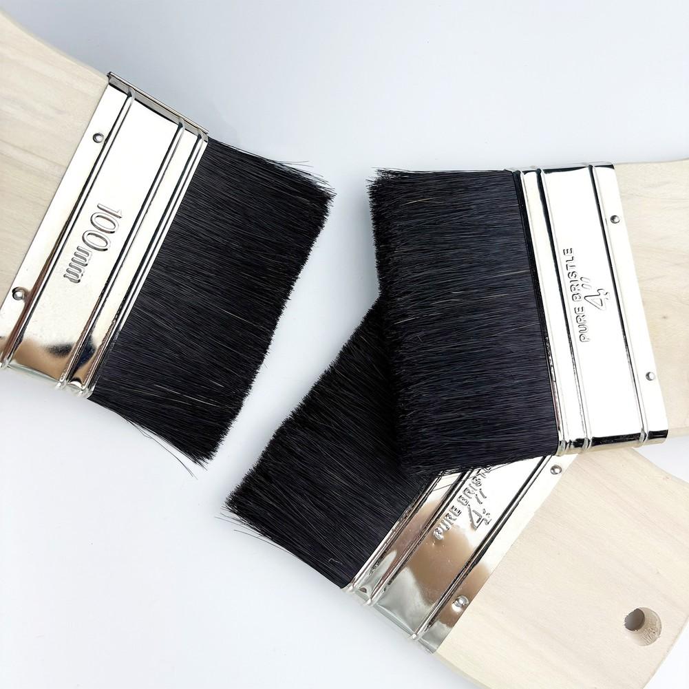 Artist Paint Brush Flat Paint Brush For Mural Painting Birch Wood Handle Double Pressure Welded Collar Easy To Clean