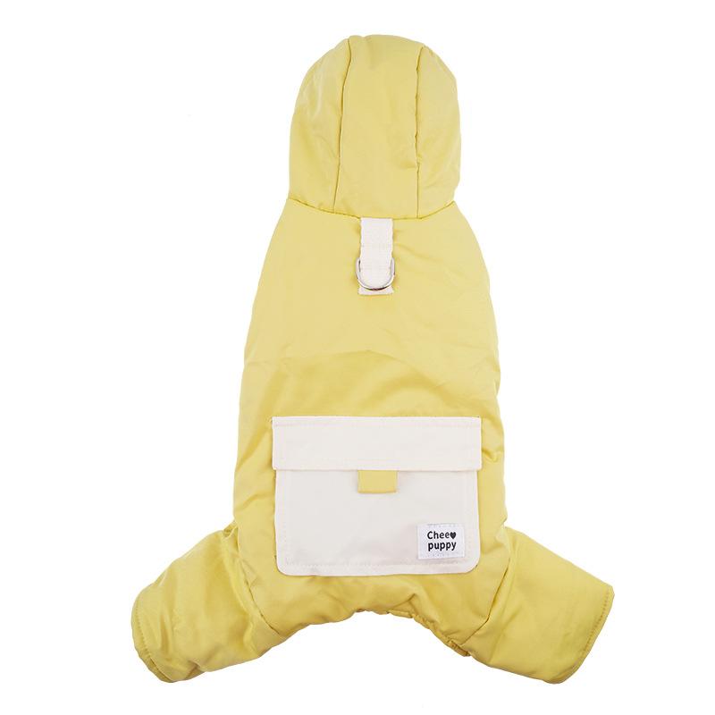 Dog autumn and winter four-legged cotton clothes contrasting colors can be traced and thickened outer wear cotton clothes Teddy small dog dog clothes