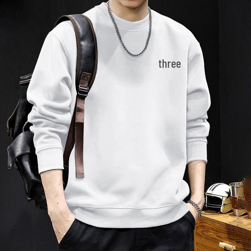 Men's Winter Hoodie: Round Neck, Plus Velvet, Thickened, Trendy, Heavyweight for Autumn and Winter.