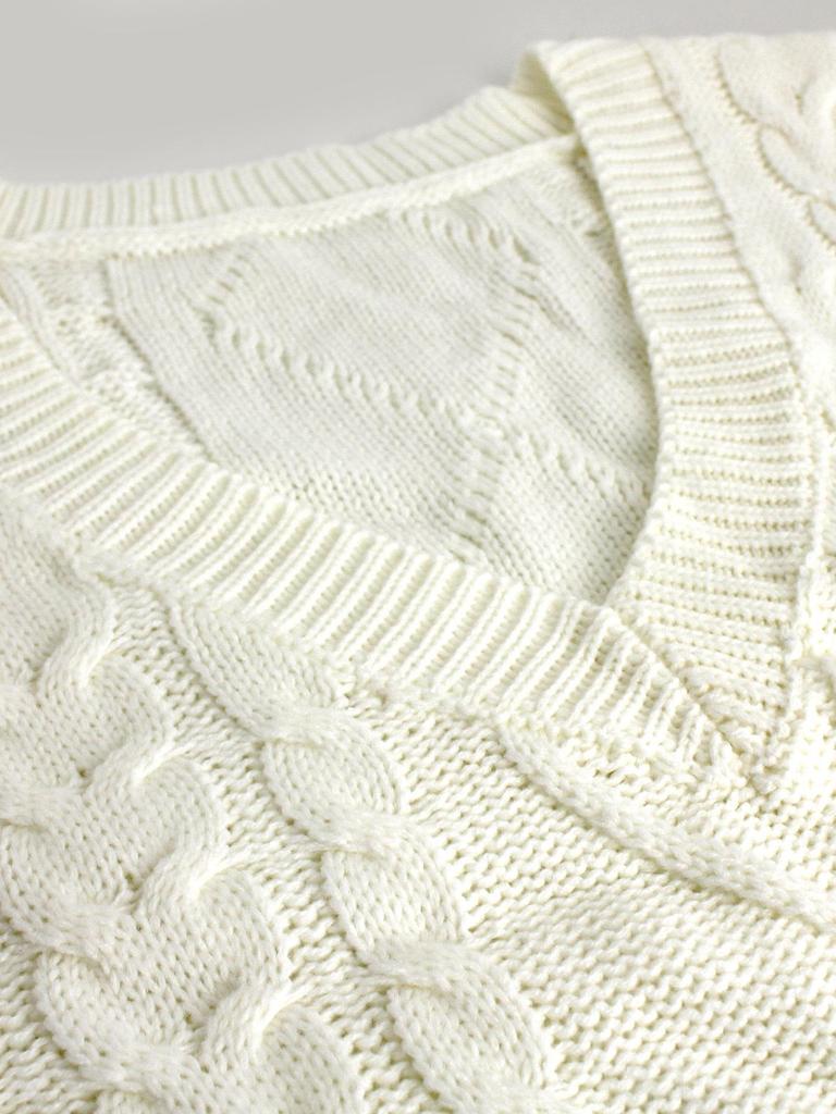 European and American Women's V-Neck Sleeveless Twisted Sweater Vest